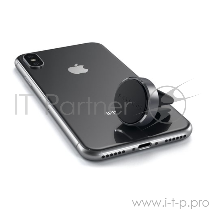 Автомобильный держатель Satechi Aluminum Vent Magnet Mount для смартфонов. Материал пластикметалл. Цвет серый космос.