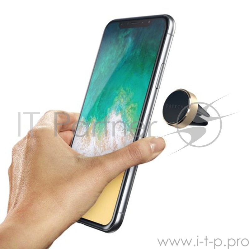 Автомобильный держатель Satechi Aluminum Vent Magnet Mount для смартфонов. Материал пластикметалл. Цвет золотой.