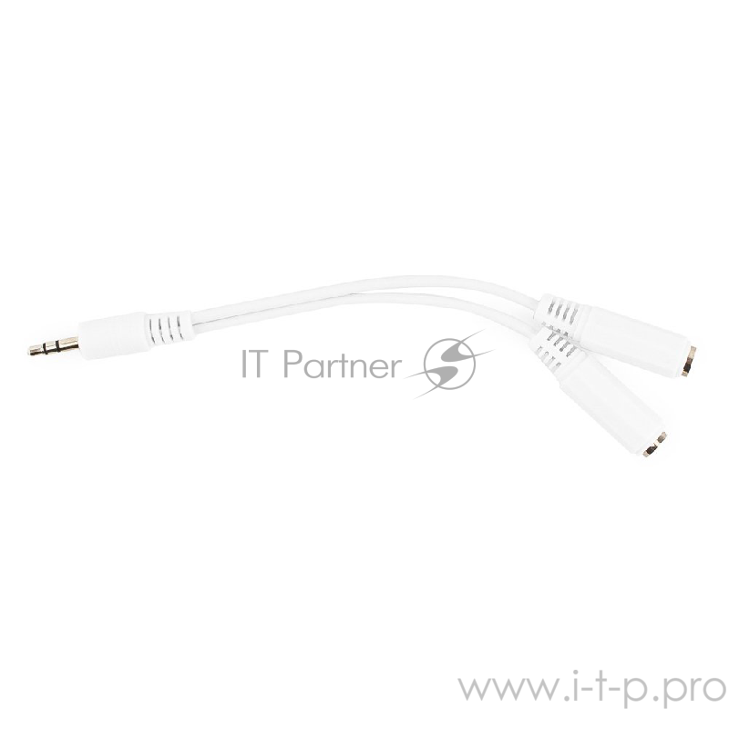 Кабель-переходник аудио 3.5мм стерео-> 2x3.5мм (F) Gembird Cablexpert CCA-415W (0.1м)