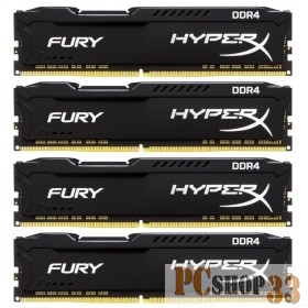 Модуль памяти 32GB 2666MHz DDR4 CL16 DIMM (Kit of 4) 1Rx8 HyperX FURY Black