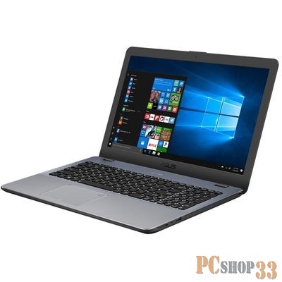 Ноутбук ASUS X542UR-GQ501R VivoBook (Core i5 7200U-2.50ГГц, 4ГБ, 500ГБ, GF930MX, LAN, WiFi, BT, WebCam, 15.6 1366x768, W10 Pro), серый