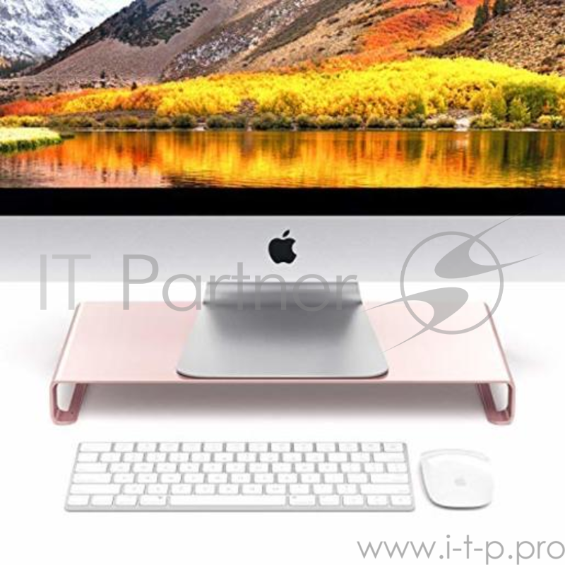 Подставка для монитора Satechi Aluminum Stand. Материал алюминий. Цвет розовое золото.