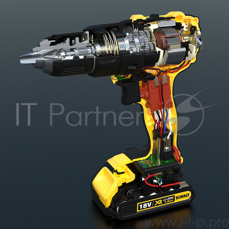 Дрель DeWalt DCD 780 C2 ак,{18ВLi-lon1,5 Ач2 аккум60Hm0-600/2000 об/минБЗП 13ммреверскейсвес 1,55 кг}