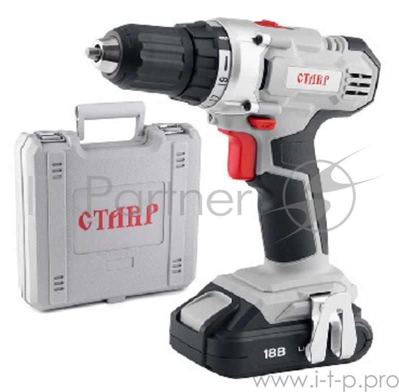 Дрель-шуруповерт Ставр ДА-18/2ЛК(5шт) аккумуляторная 18 Вольт, 0-350/ 0-1250 об/мин, 33/19 Нм, 1,5 Ач(Li-on), реверс, 2 скорости, зарядка 1час, подсветка, быстрозажимной патрон 0,8-10мм, число ступеней крутящего момента 19+1, дополнительный аккумулят