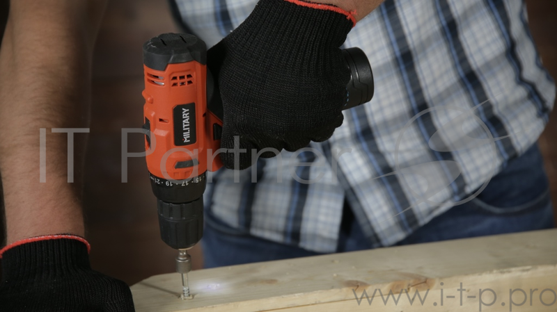 Аккум.дрель MILITARY CD10.8Li 10.8В 1х1.5Ач 10мм 0-350/0-1350 об/мин 25Нм в коробке