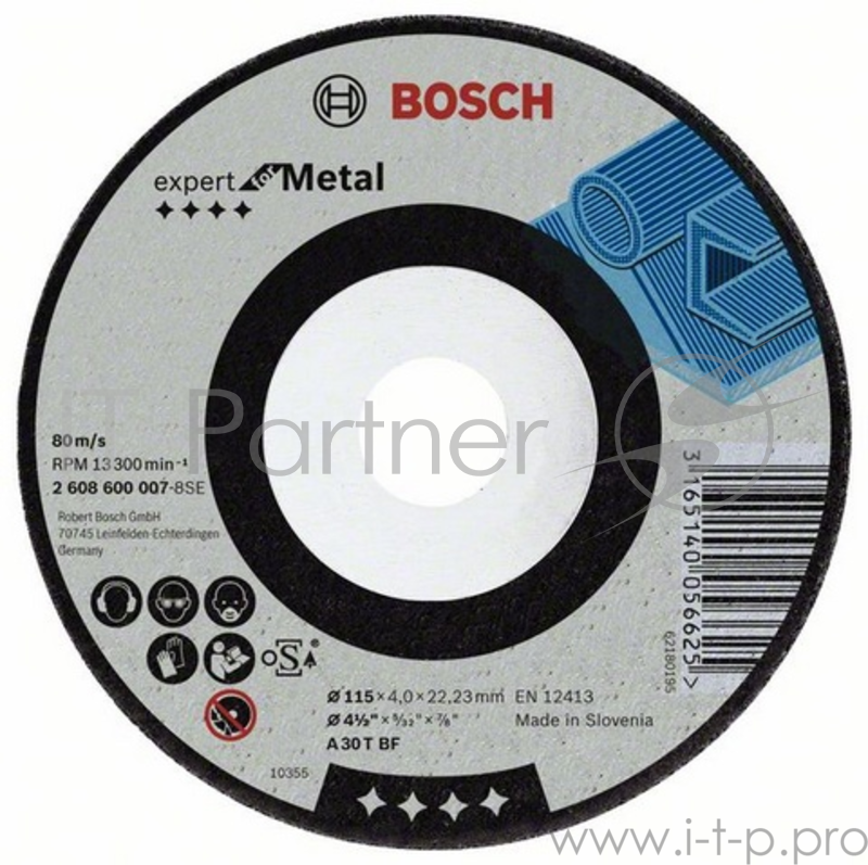 ОБДИРОЧНЫЙ КРУГ BOSCH 2608600315 МЕТАЛЛ 180Х6 ММ