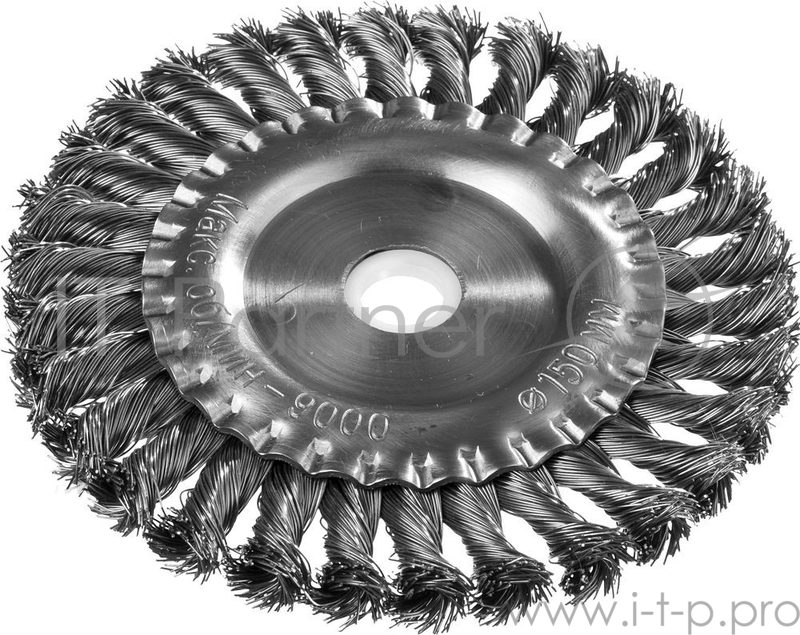 Кордщетка DEXX 35101-150 дисковая для УШМ витая сталь0.3мм 150мм/22мм