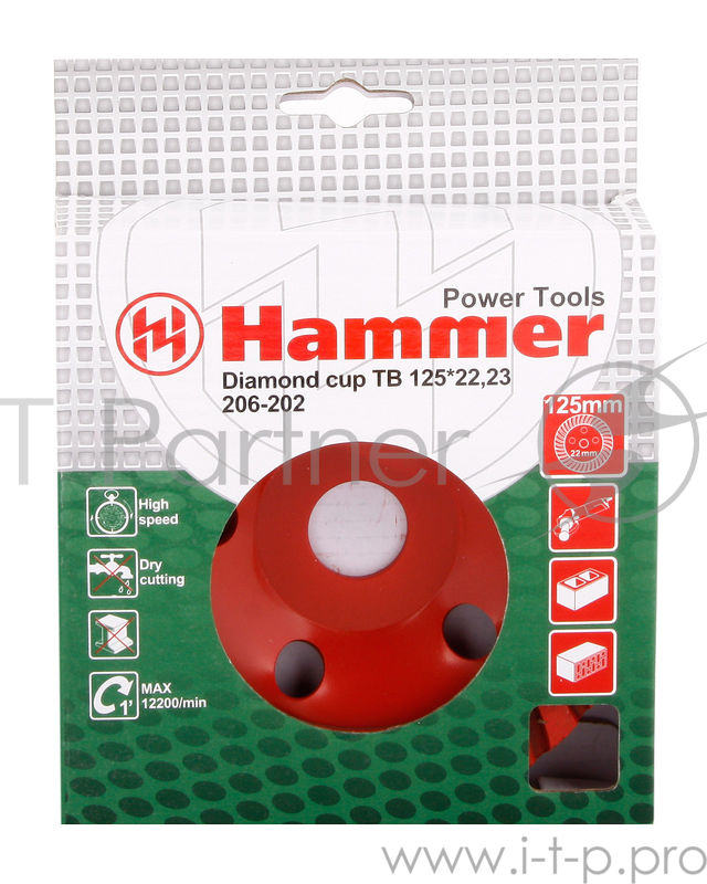 Чашка алм. Hammer Flex 206-202 CUP TB 125*22мм турбо