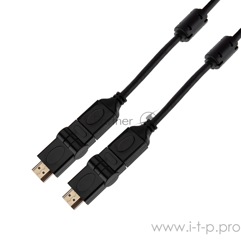 Кабель Rexant (17-6204-3) Шнур HDMI - HDMI gold 2М с фильтрами угловой 360°
