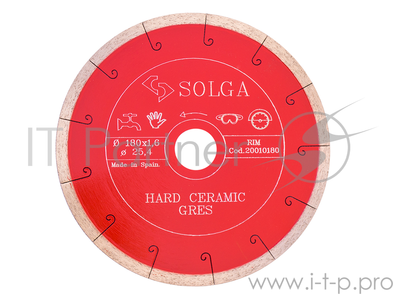 Круг алмазный SOLGA DIAMANT 20010180 hard ceramics сплошной керамогранит 180х25.4мм