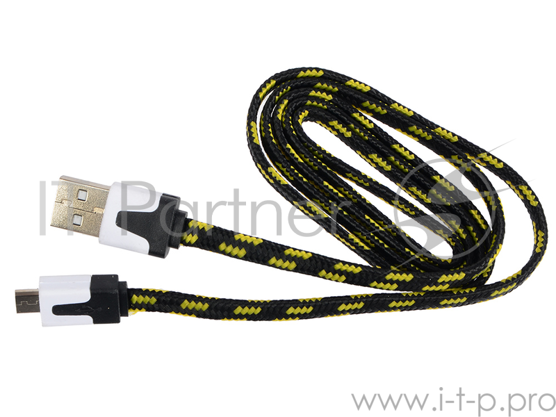 Кабель RITMIX Кабель MicroUSB-USB для синхронизации/зарядки, 1м, ткан. опл. black (RCC-211)