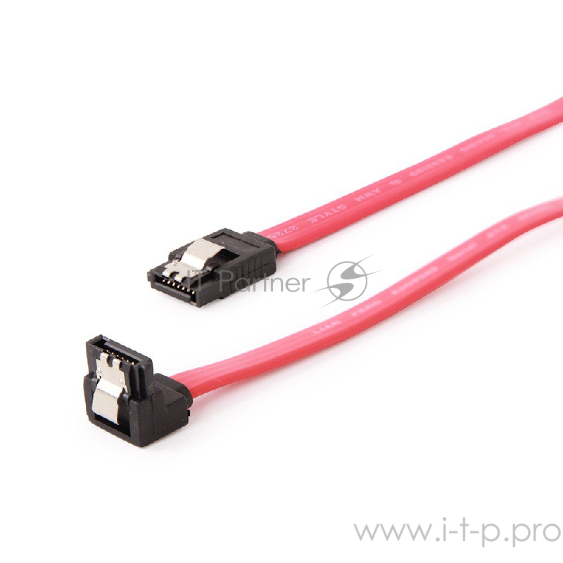 Кабель Cablexpert Кабель интерфейсный SATA 50см, угловой разъем, 7pin/7pin, защелка, пакет (CC-SATAM-DATA90)
