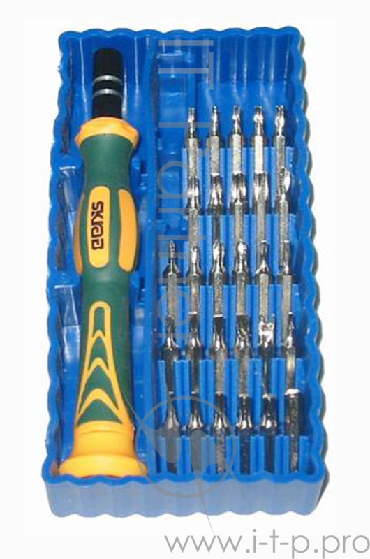 Отвертка мини SKRAB 42625 (синий набор) 29пр.: биты, адаптер, для точной механики