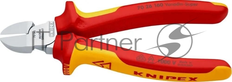 Бокорезы KNIPEX KN-7026160 диэлектрические рукоятки, 1000 V, длина: 160 мм