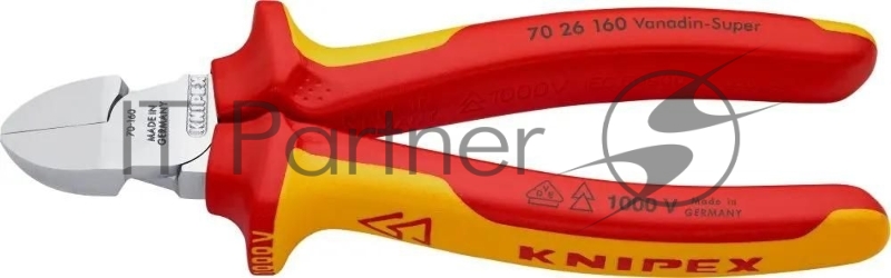 Бокорезы KNIPEX KN-7026160 диэлектрические рукоятки, 1000 V, длина: 160 мм