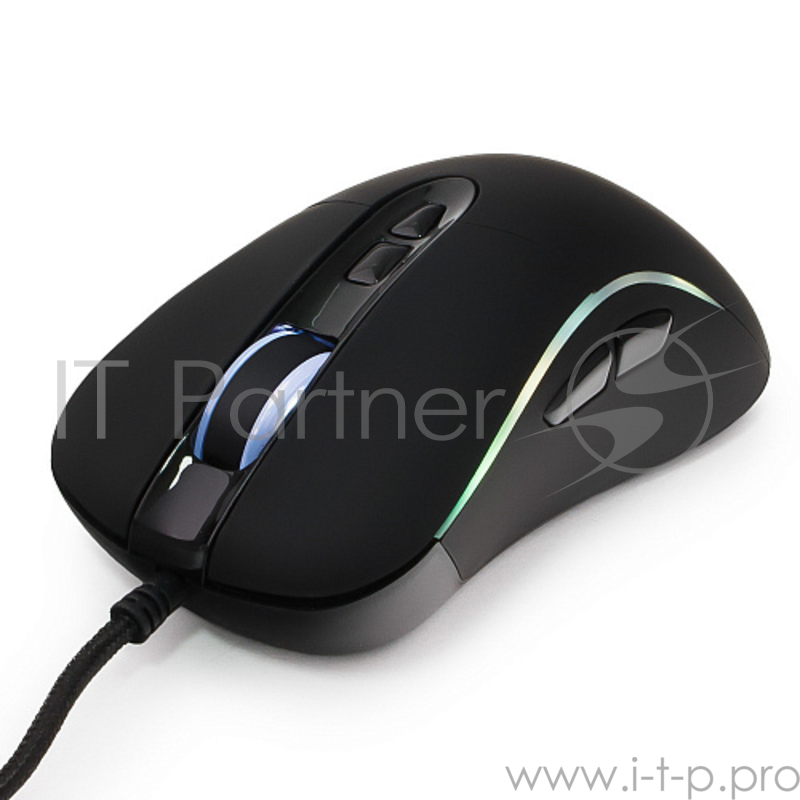 Мышь игровая Gembird MG-750 черный USB {чип Avago, 4000DPI, 7кн, подсвет 16млн цв, ПО, каб ткан 1.7м}