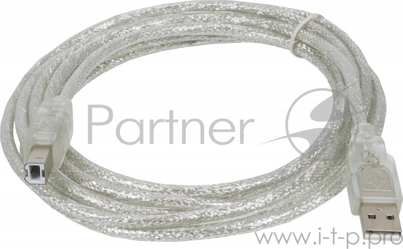 Кабель USB2.0 Ningbo USB A (m)/USB B (m) 3м прозрачный