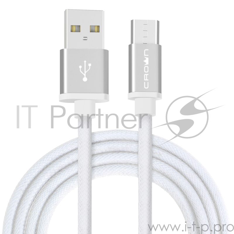 Кабель Crown USB - microUSB CMCU-3072M white