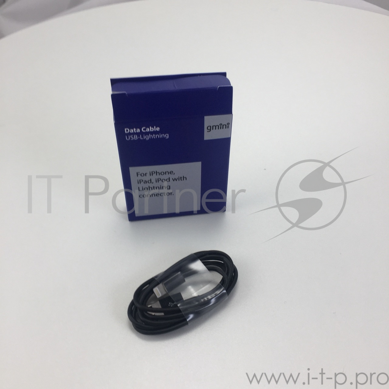Кабель Gmini GM-DC-300B-1M, USB-Lightning, 1м, чёрный