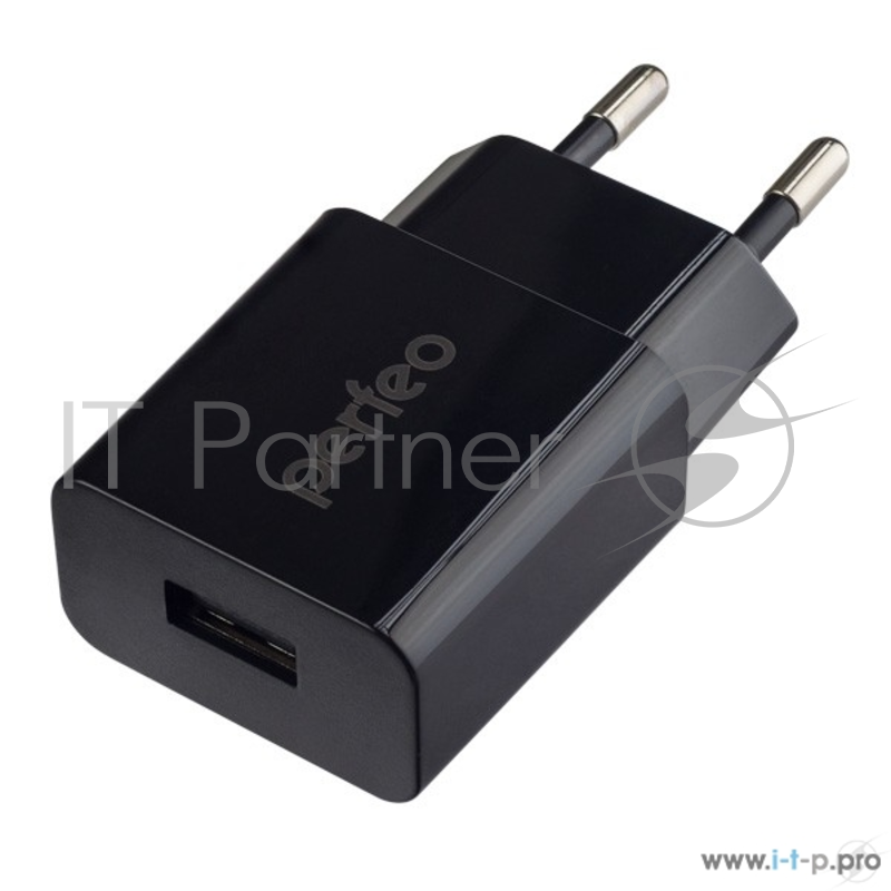 PERFEO Сетевое зарядное устройство с разъемом USB, 2.1А, черный,