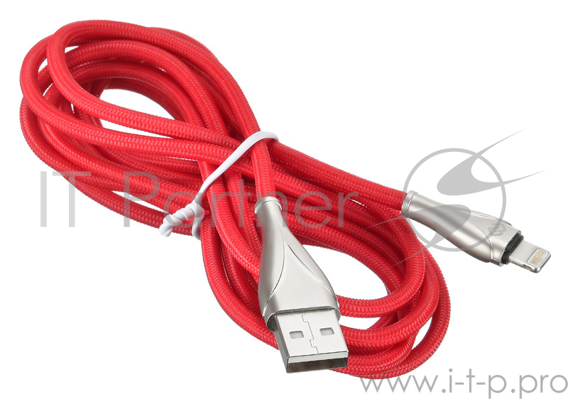 Кабель Digma USB A (m) Lightning (m) 2м красный