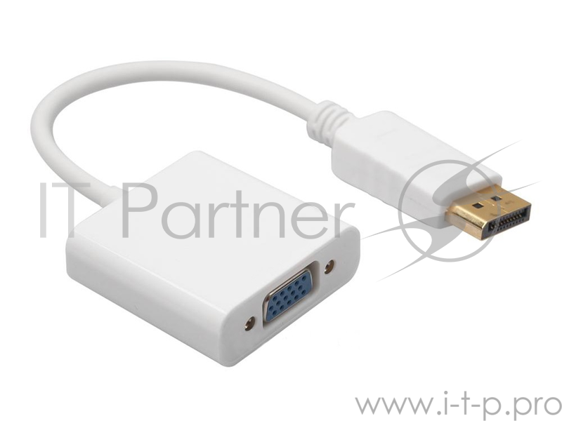 Кабель-адаптер ORIENT C308W, DisplayPort M -> VGA 15F, длина 0.2 метра, белый