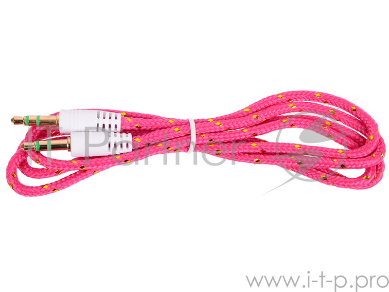 Кабель Belsis Jack 3.5 mm - Jack 3.5 mm, вилка - вилка, стерео, 0,75 м, нейлоновый оплетке, фиолетовый BL1110