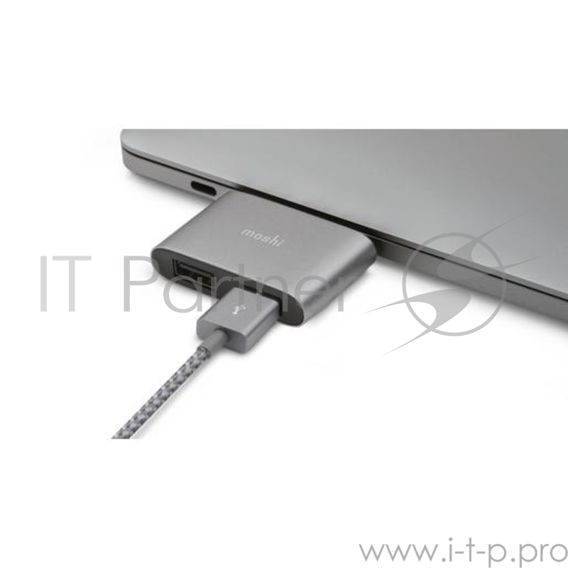 Адаптер Moshi USB-C to Dual USB-A. Цвет серый.