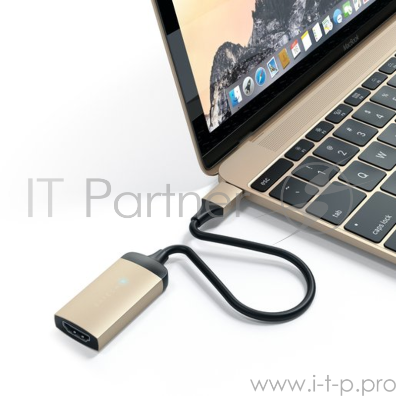 Адаптер Satechi Type-C to HDMI 4K 60HZ. Поддержка 4K/60Hz. Материал корпуса алюминий. Цвет золотой.