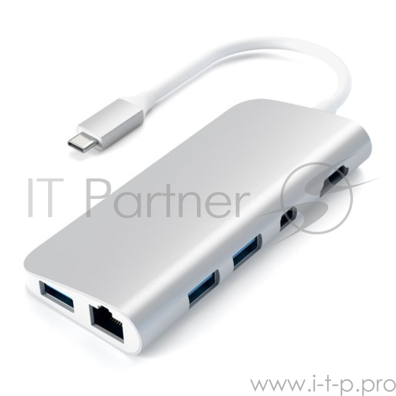 USB адаптер Satechi Aluminum Type-C Multimedia Adapter. Цвет серебряный