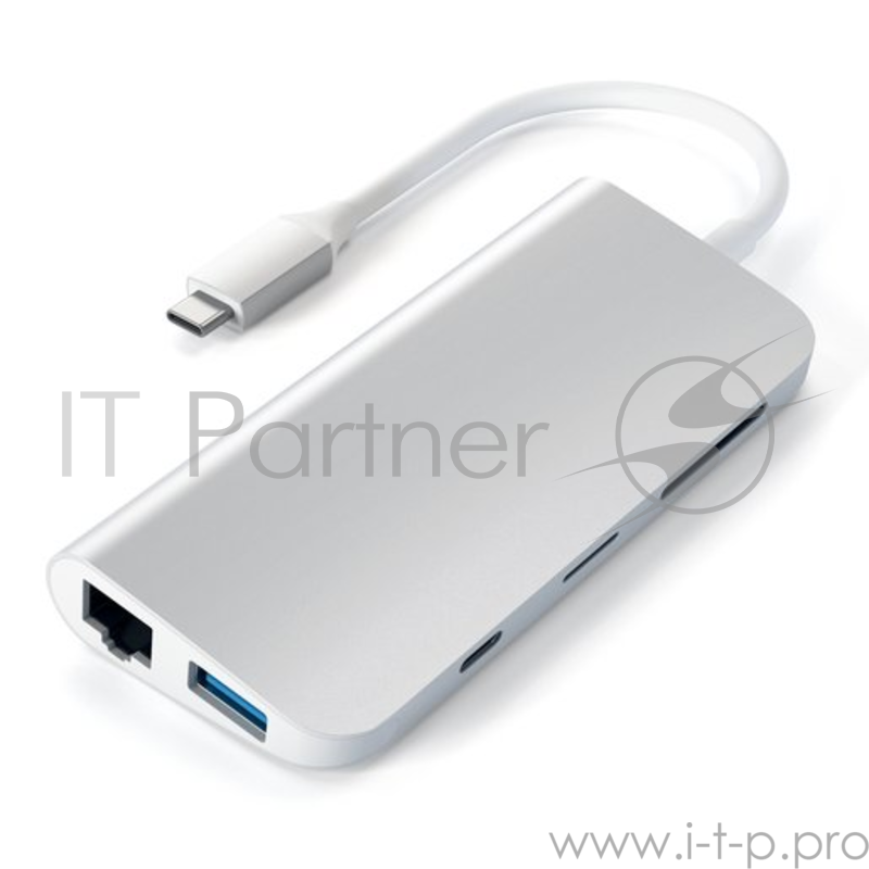 USB адаптер Satechi Aluminum Type-C Multimedia Adapter. Цвет серебряный