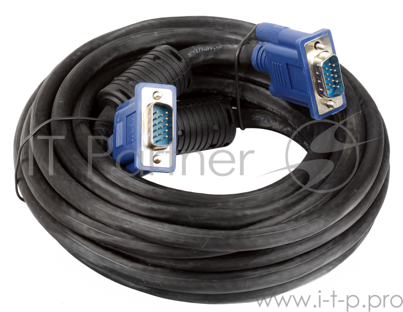 Кабель VCOM VVG6448-5M(O) Кабель монитор-SVGA card (15M-15M) 5.0м 2 фильтра