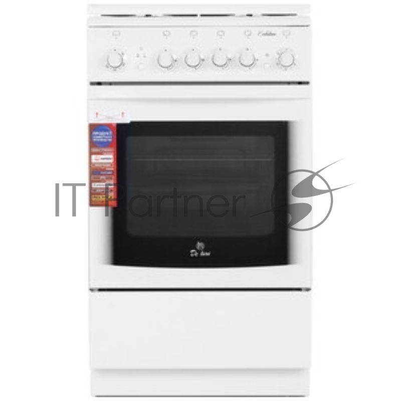 Газовая плита DE LUXE 506040.03 г (кр) ЧР (белый, 4 газ. конфорки, духовка 54л, газ-контроль духовки)