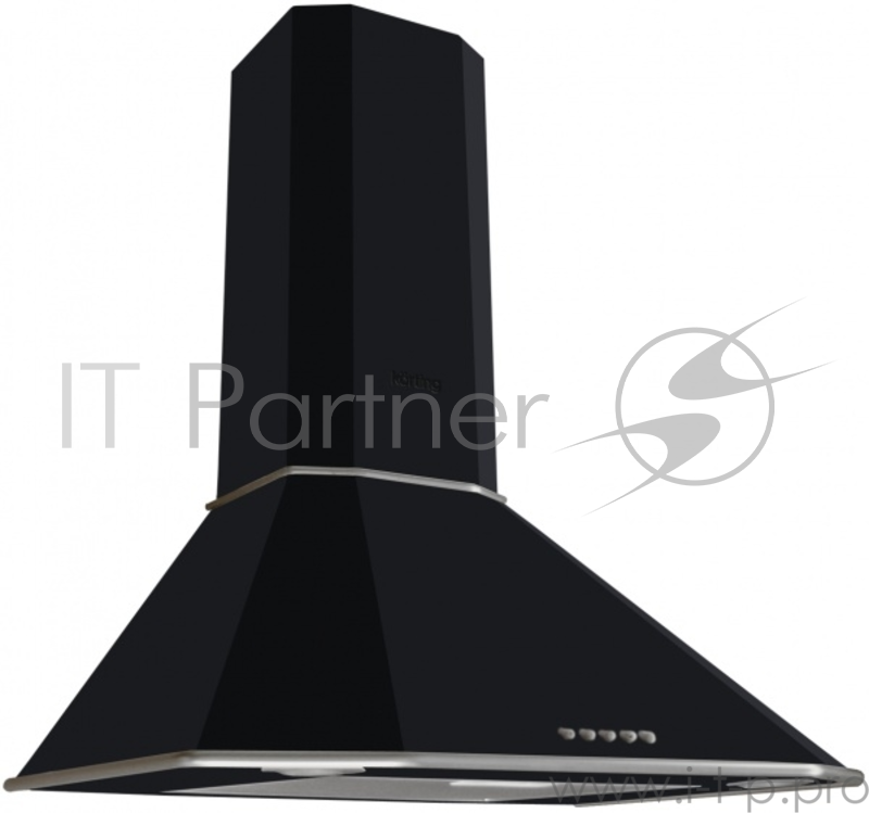 Вытяжки Korting Купольная, 60 см, 650 м3/ч, механическое управление, 3 режима, черный+хромированная рамка