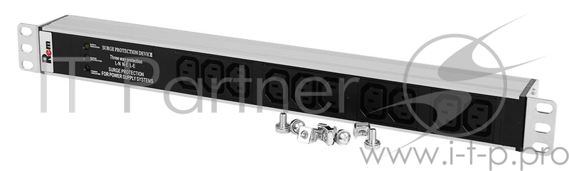 Аксессуар ЦМО Блок розеток Rem-10 без шнура с фил. и инд., 10 IEC 60320 C13, вход IEC 60320 C14, 10A, алюм., 19
