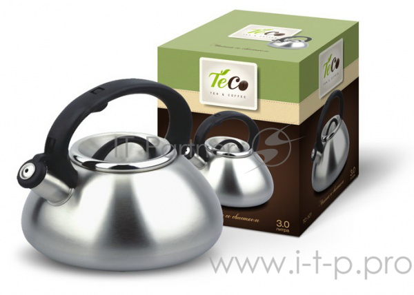 Чайник TECO 3,0 л. со свистком, TC-101, из нержавеющей стали, бесшовный корпус