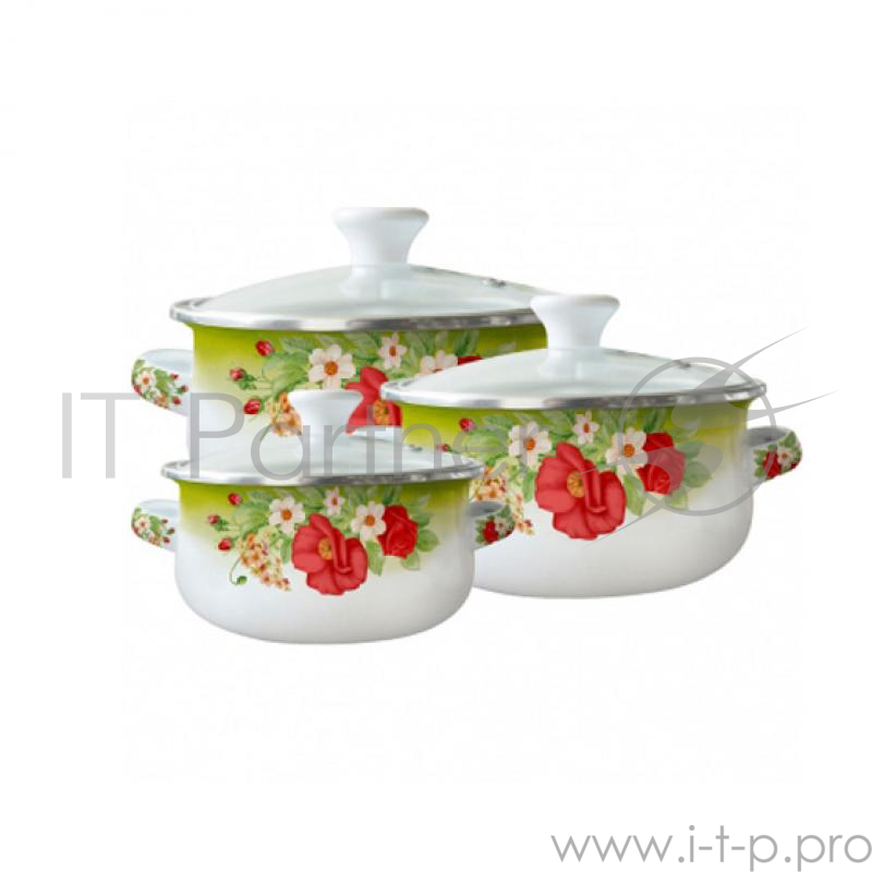 Набор посуды Zeidan Z-80610-02_мини, 6предм., 3 кастр., 0,6л-?12 см/1л-?14 см/1,5л-?16 см