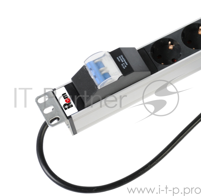 Аксессуар ЦМО Блок розеток Rem-16 с авт. 16А, 7 Shuko, алюм., 19