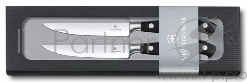 Набор ножей кухон. Victorinox Forged Steak (7.7242.2W) компл.:2шт черный подар.коробка