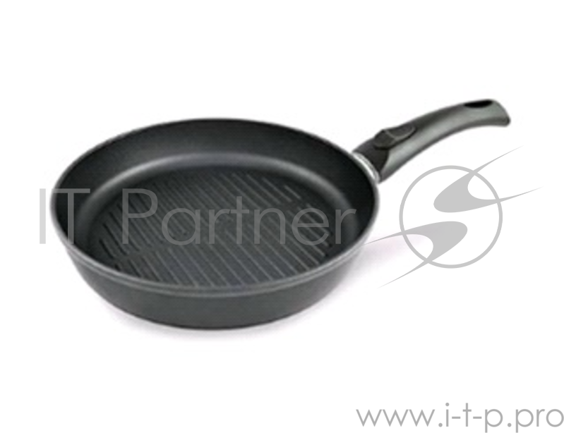 Сковорода-гриль НМП 4424 круглая/покрытие антипригарное/ручка съемная (без крышки) черный