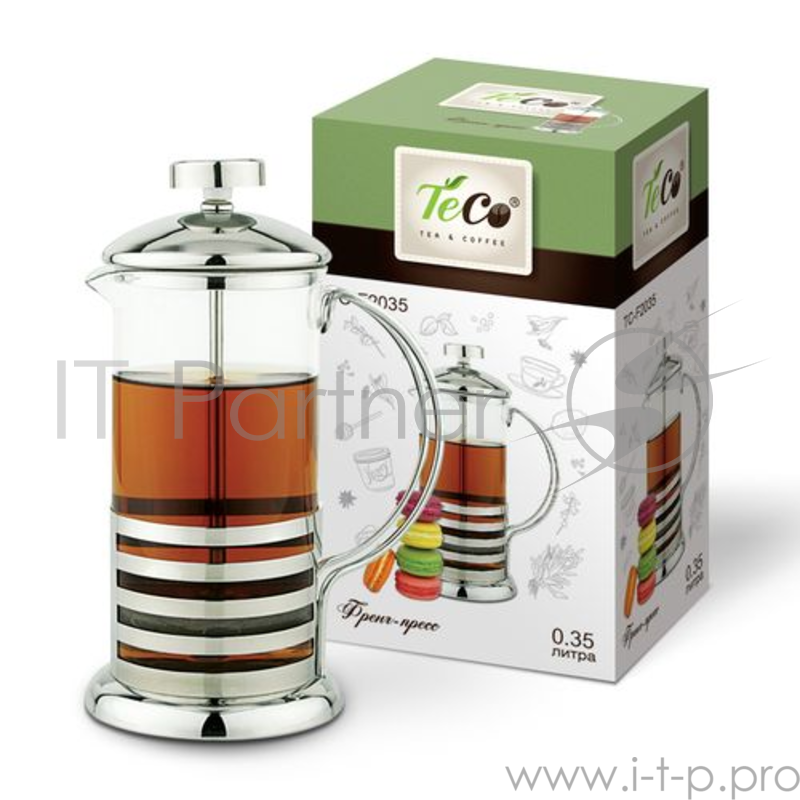Френч-пресс TECO, TС-F2035 0,35 л. из высококачественного термостойкого стекла