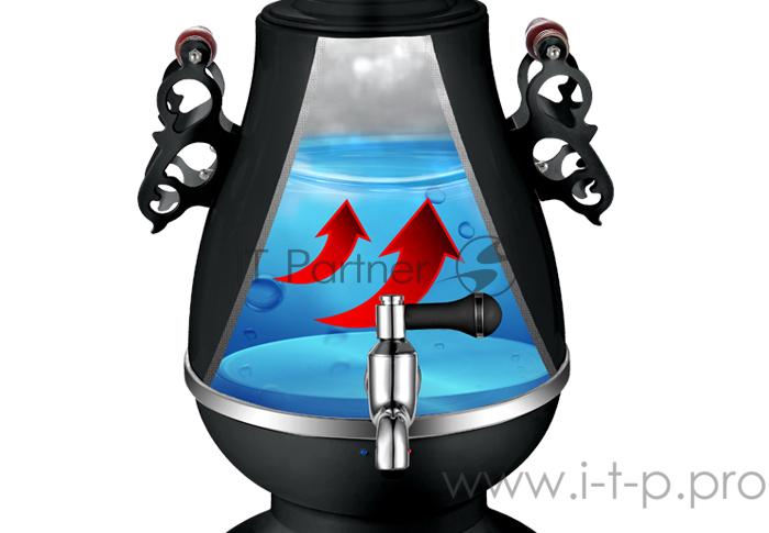 Самовар Centek CT-0091 B (черн+рисунок), 4.0л, 2300Вт, поддерж.t + LED индикатор, керам заварник