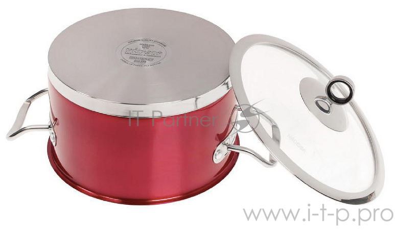 Кастрюля со стеклянной крышкой, 18 см/2,3 л, NADOBA, серия CERVENA
