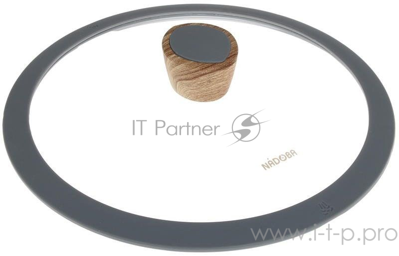 Стеклянная крышка с силиконовым ободом, 28 см, NADOBA, серия MINERALICA