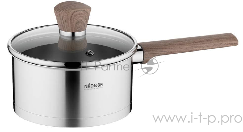 Ковш со стеклянной крышкой, 16 см/1,7 л, NADOBA, серия LUDVA