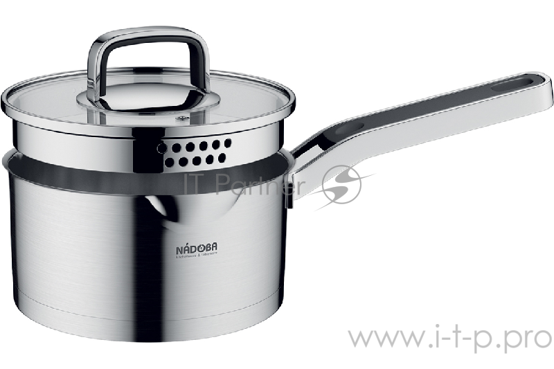 Ковш со стеклянной крышкой, 16 см/1,6 л, NADOBA, серия DONA