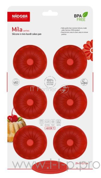 Форма для 6 мини-саваренов, силиконовая, 29x17x3,7 см, NADOBA, серия MILA