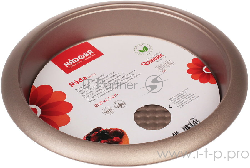 Форма для выпечки круглая, стальная, антипригарная, 27х4,5 см, NADOBA, серия RADA