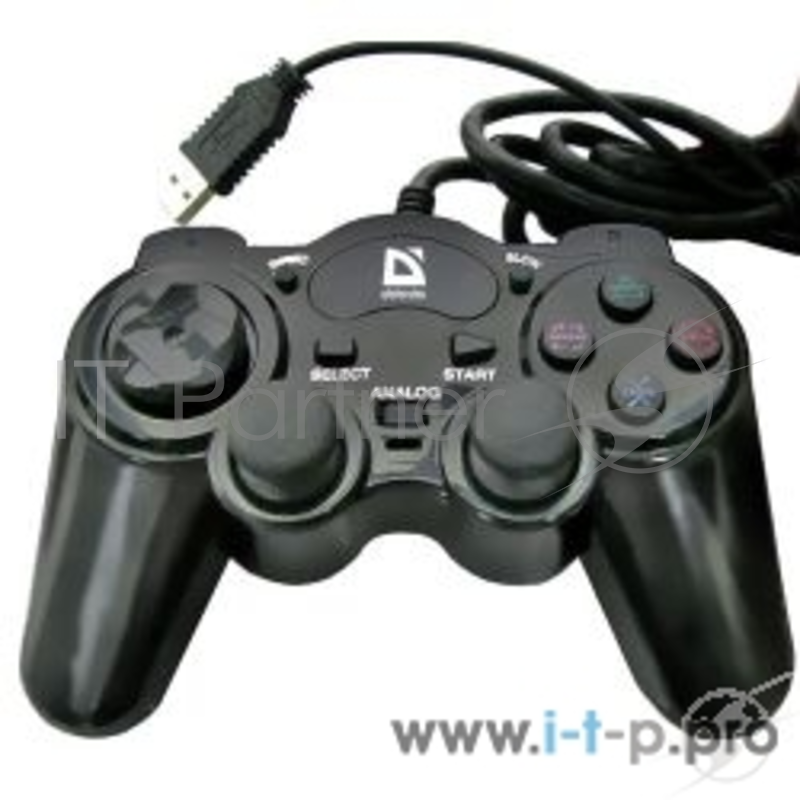 Геймпад DEFENDER GAME RACER TURBO 64251 {USB-PS/2, 2джойстика, 12 кн.+авто12}