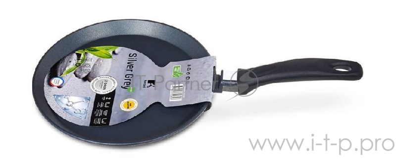 Сковорода блинная Silver Grey 240.Серый.2-х слойное.Ручка бакелит.Renard.